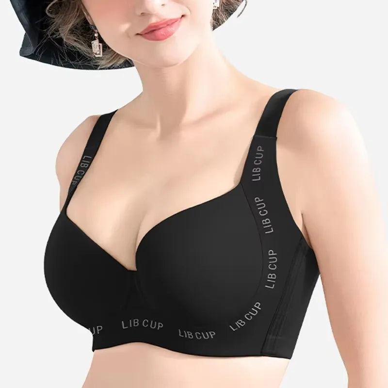 Push Up Bra Women Wide Shoulder Straps Model Cups Underwire Female Seamless Plus Size Lingerie 75 80 85 90 95 100  C D E F G H I